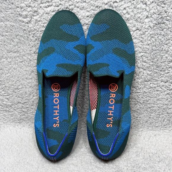 Rothy's The Loafer Womens Size 9 Slip On Flats Shoes Blue Camo Retired - Picture 5 of 10